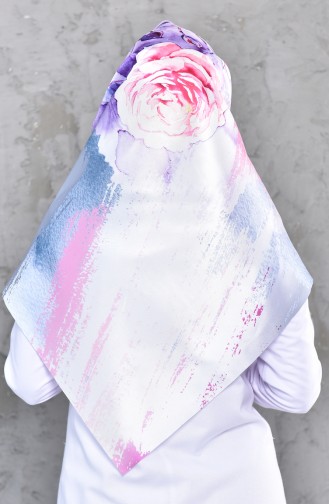 Patterned Digital Taffeta Scarf 95268-01 Lilac 95268-01