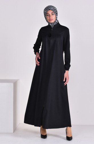 Abaya Plissée 7964-01 Noir 7964-01