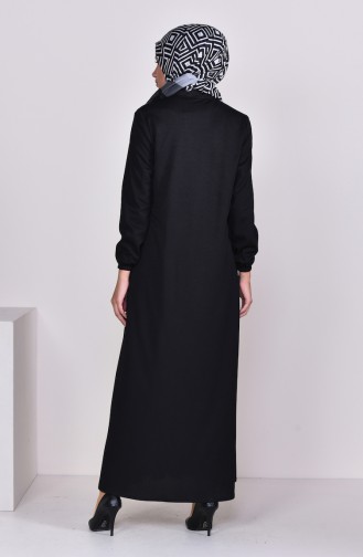 Abaya mit Plisee 7964-01 Schwarz 7964-01