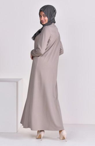 Pleated Abaya 7964-05 Mink 7964-05