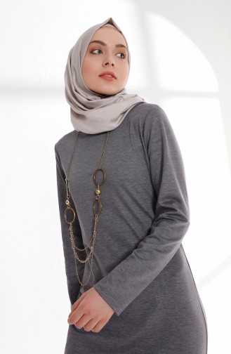 Grau Hijab Kleider 5005-03