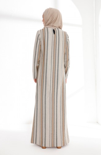 Khaki Hijab Dress 9013-01