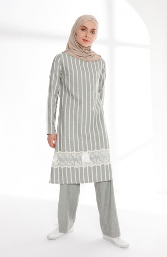 Dantelli Pamuklu Tunik 9005-06 Haki