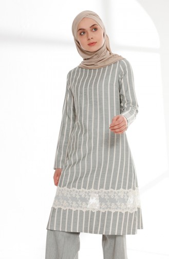 Oyya Lace Cotton Tunic 9005-06 Khaki 9005-06