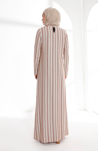 Takım Görünümlü Keten Elbise 9004-03 Kiremit