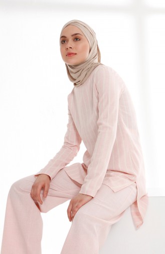 Minahill Cotton Tunic Pants Double Suit 5006-04 Pink 5006-04