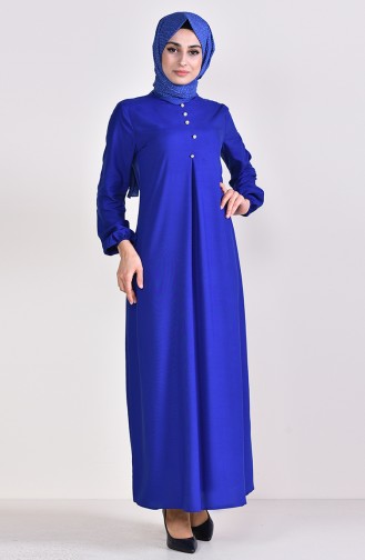 Saks-Blau Hijab Kleider 9012-11
