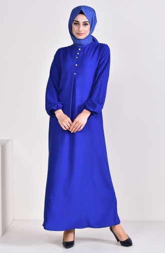 Saks-Blau Hijab Kleider 9012-11