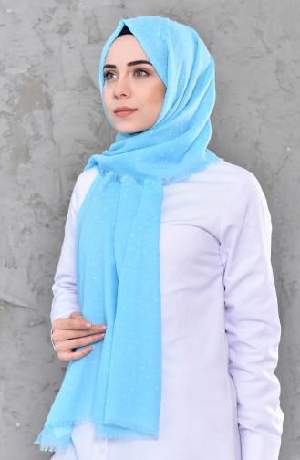 Self-Patterned Cotton Shawl 326-116 Baby Blue 326-116