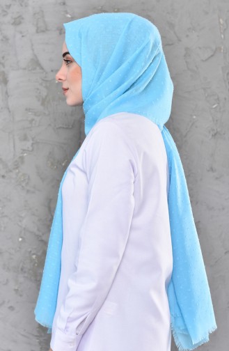 Self-Patterned Cotton Shawl 326-116 Baby Blue 326-116