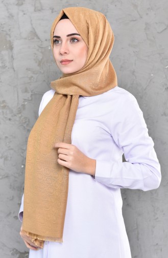 كرجا شال كابري بتصميم سادة 90576-02 لون بني فاتح 90576-02