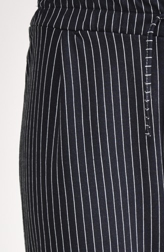 Striped Pants 1329-02 Black 1329-02