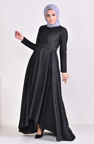 Bislife Silvery Belted Asymmetric Dress 4266-02 Black 4266-02