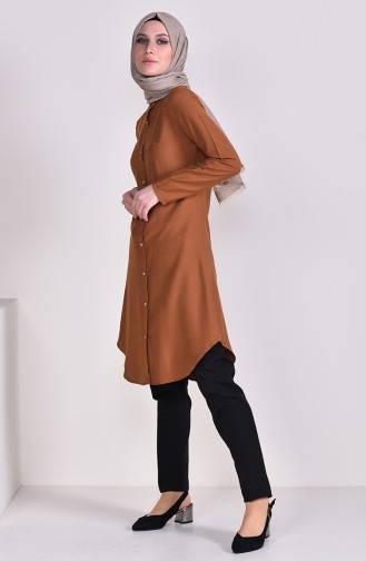 Buttoned Viscose Tunic 3158-03 Taba 3158-03