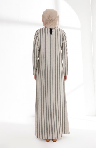 Oyya Suit Looking Linen Dress 9004-02 Khaki 9004-02