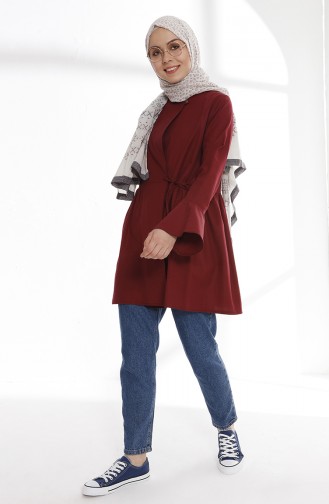 Volanlı Anvelop Tunik 9012-03 Bordo