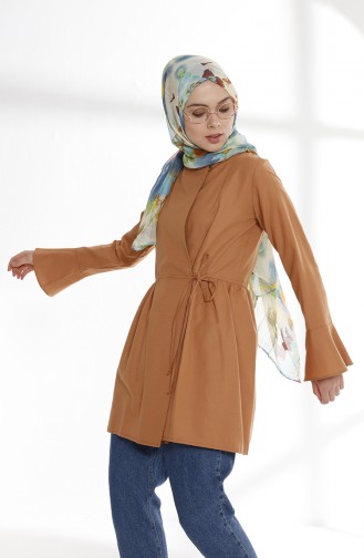 Flounce Wrap Tunic 9012-06 light Brown 9012-06