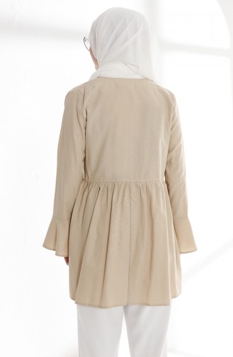 Flounce Wrap Tunic 9012-11 Beige 9012-11