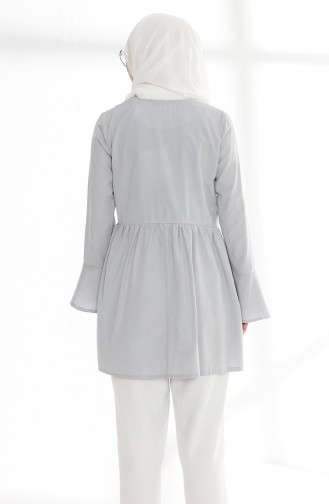 Flounce Wrap Tunic 9012-12 Gray 9012-12