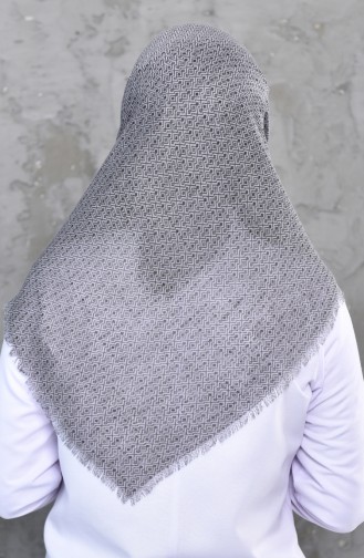 Patterned Flamed Cotton Scarf 2220-03 Gray 2220-03