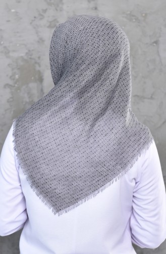 Patterned Flamed Cotton Scarf 2220-03 Gray 2220-03