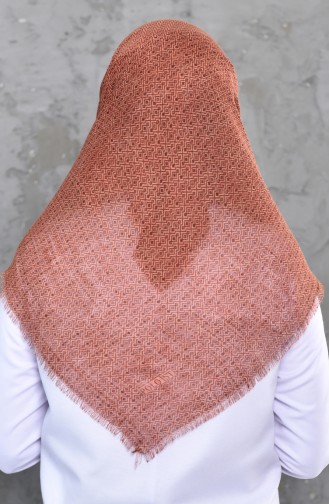 Patterned Flamed Cotton Scarf 2220-05 Tobacco 2220-05