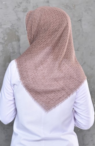 Patterned Flamed Cotton Scarf 2220-12 Beige 2220-12