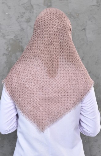 Patterned Flamed Cotton Scarf  2221-05 Beige 2221-05