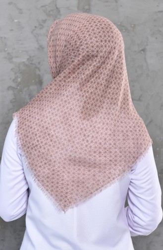 Patterned Flamed Cotton Scarf  2221-05 Beige 2221-05