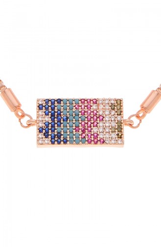 Rose Altın Kaplama Renkli Taşlı Bileklik 08-0409-69-23