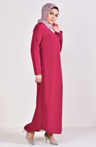 Abaya mit Reißverschluss 6026-10 Fuchsia 6026-10