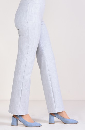 Elastic Waist Wide Leg Pants 2052A-06 Light Gray 2052A-06