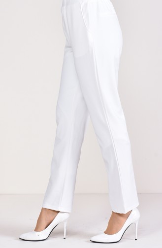 Pantalon Taille élastique 1030-08 Ecru 1030-08