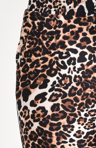 Pantalon a Motifs Léopard 0422-01 Brun 0422-01