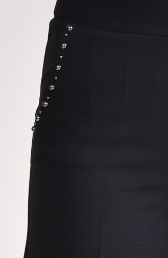 Pocket Detailed Wide Leg Pants 3135-03 Black 3135-03