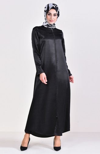 Abaya mit Reißverschluss 6026B-01 Schwarz 6026B-01