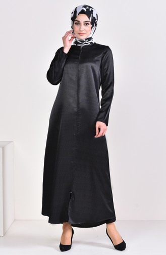 Abaya mit Reißverschluss 6026B-01 Schwarz 6026B-01