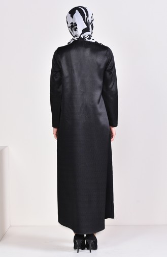 Abaya mit Reißverschluss 6026B-01 Schwarz 6026B-01