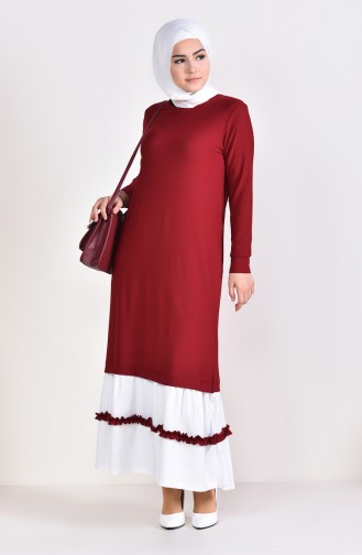 فستان أحمر كلاريت 3087-03
