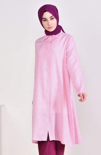 Striped Long Tunic 10132-06 Dried Rose 10132-06