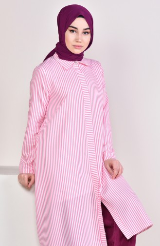 Striped Long Tunic 10132-06 Dried Rose 10132-06