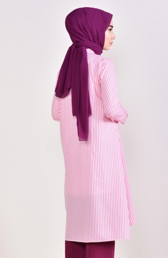 Striped Long Tunic 10132-06 Dried Rose 10132-06