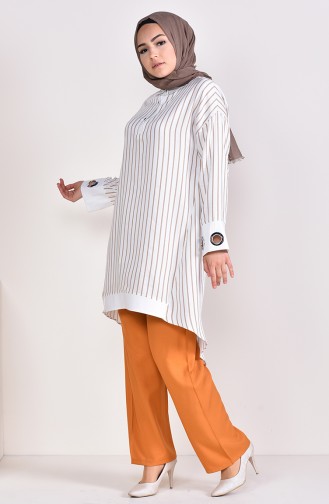 Striped Tunic 3006-01 White Mink 3006-01