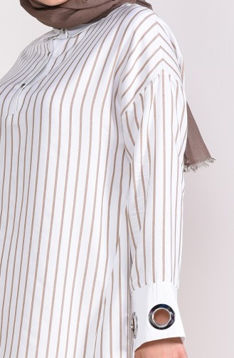 Striped Tunic 3006-01 White Mink 3006-01