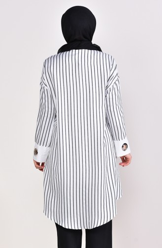 Striped Tunic 3006-04 White Black 3006-04