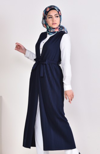 Pleated Vest 0054-06 Navy Blue 0054-06