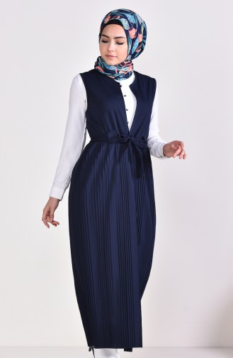 Pleated Vest 0054-06 Navy Blue 0054-06