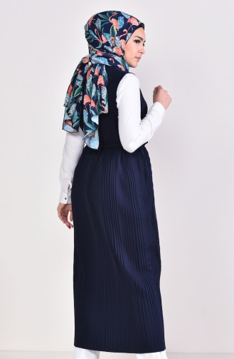 Pleated Vest 0054-06 Navy Blue 0054-06