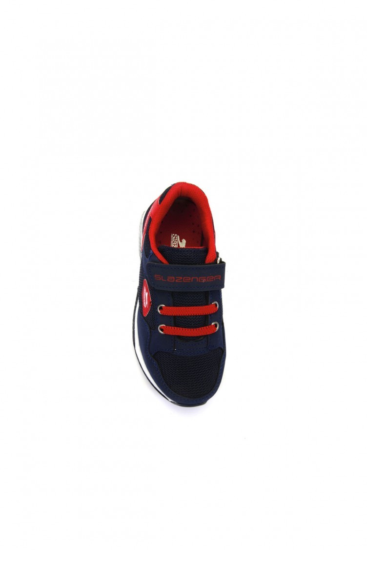 Slazenger Ege Spor Cocuk Ayakkabi Lacivert Kirmizi 80291 Sefamerve