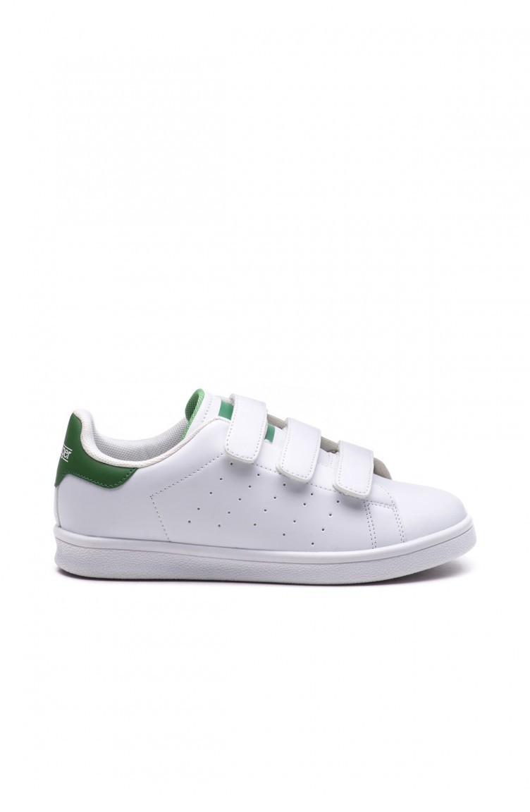 Slazenger Fuat Spor Cocuk Ayakkabi Beyaz Yesil 80167 Sefamerve